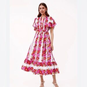 Beyond by Vera Leni Floral Dress in Grand Villa Rose